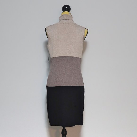 INC International Concepts Sleeveless Turtleneck Colorblock Sweater Dress Pet/L - Picture 4 of 8